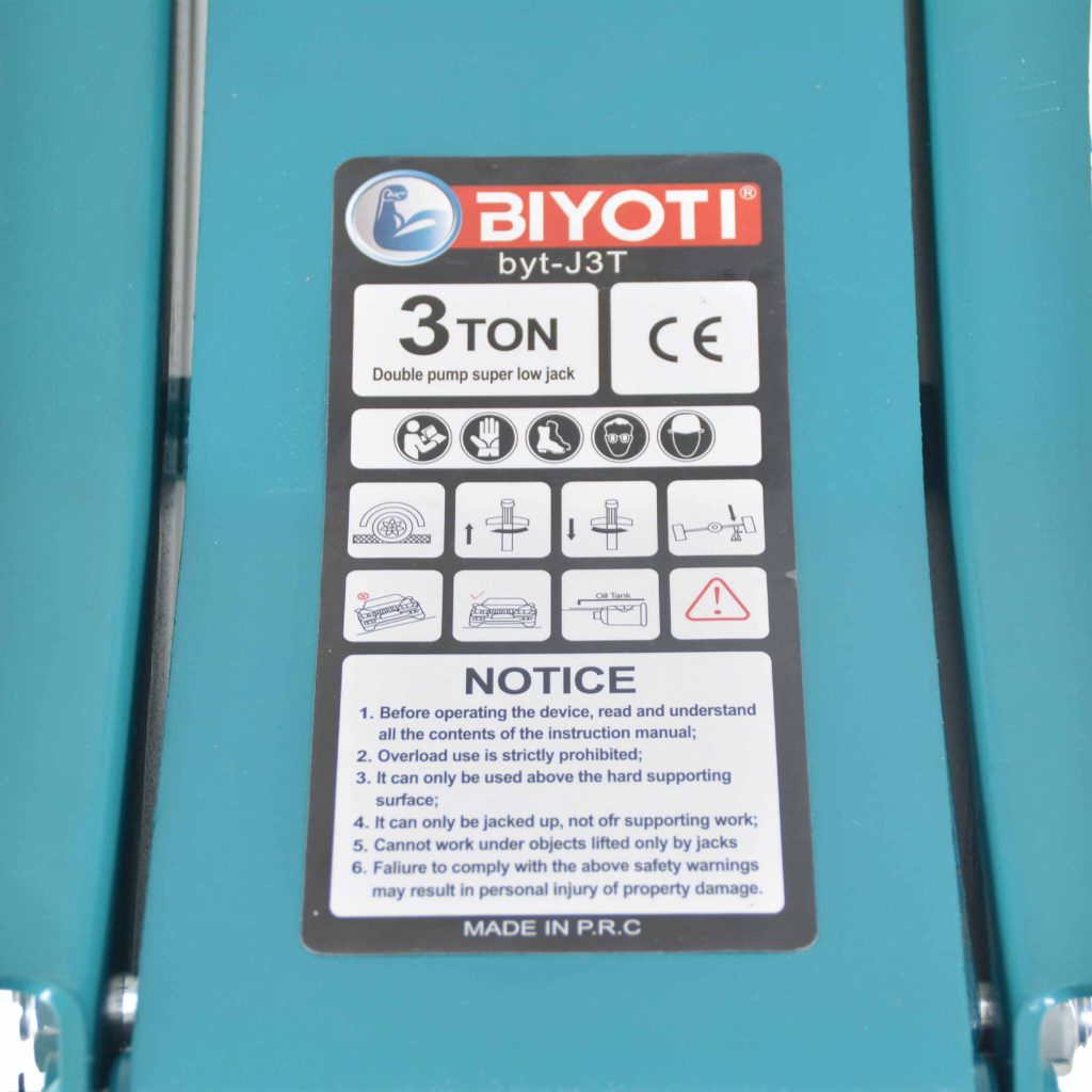 BYT-J4T Hydraulic Floor Jack Specifications
